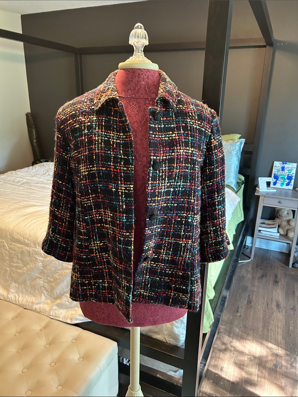 Coldwater Creek Multicolor Tweed Cropped Jacket